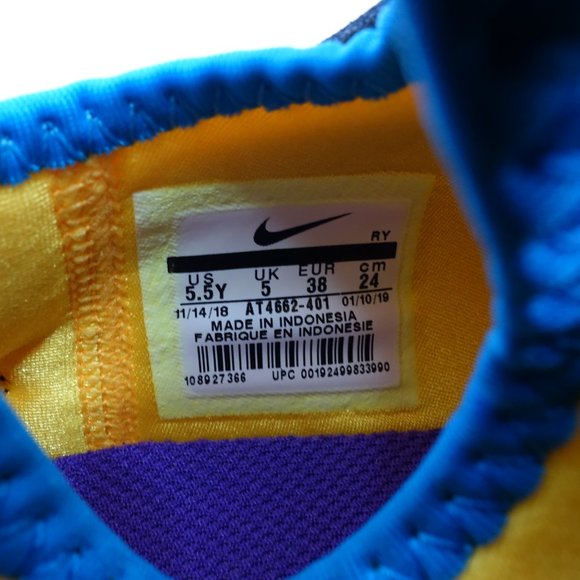 Nike Flex Runner Sneakers AT4662-401 Blue/Yellow - Picture 8 of 11